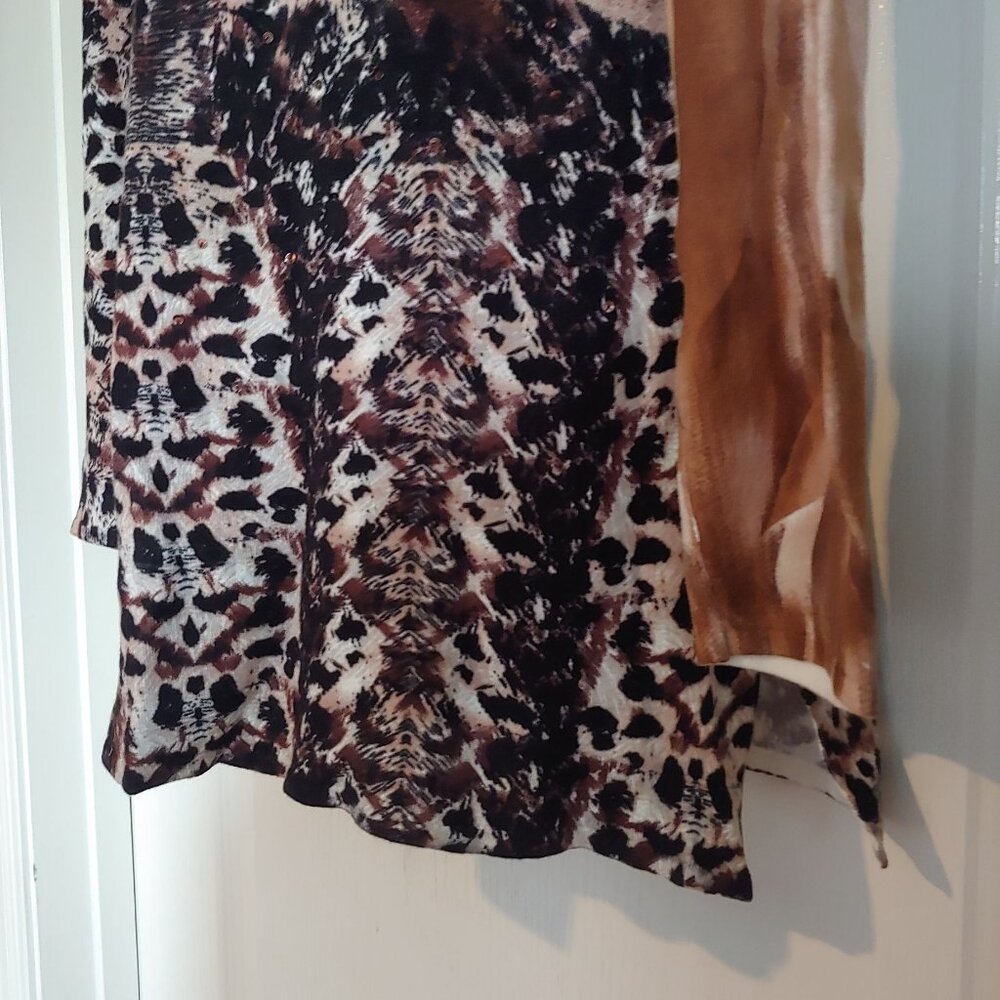 Alberto Makali Blingy Leopard Glam Mob Wife Clubwear Statement Dress M - Picture 10 of 15